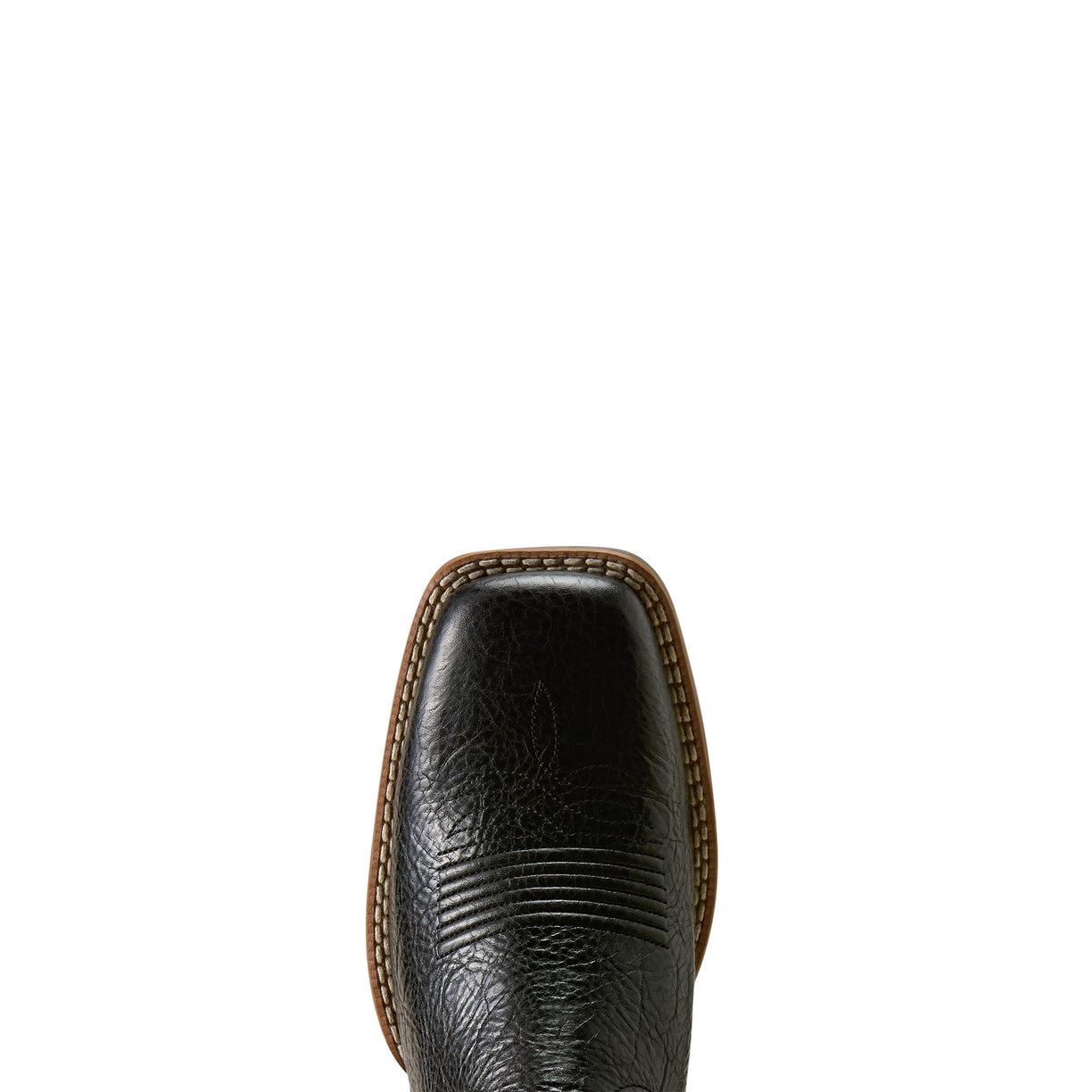 Close-up of a black leather boot sole on a white background