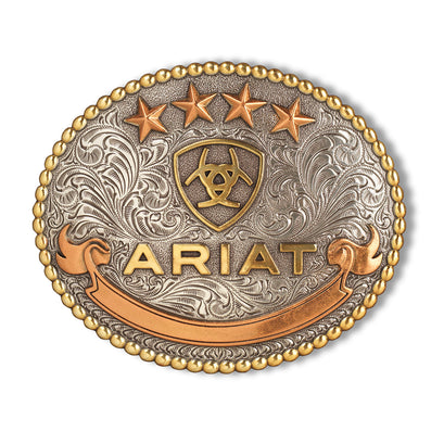 Oval Beaded Edge Ariat Logo Buckle