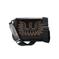 Ariat Cassanova crossbody bag in black leather with an orange boot stitch eagle design