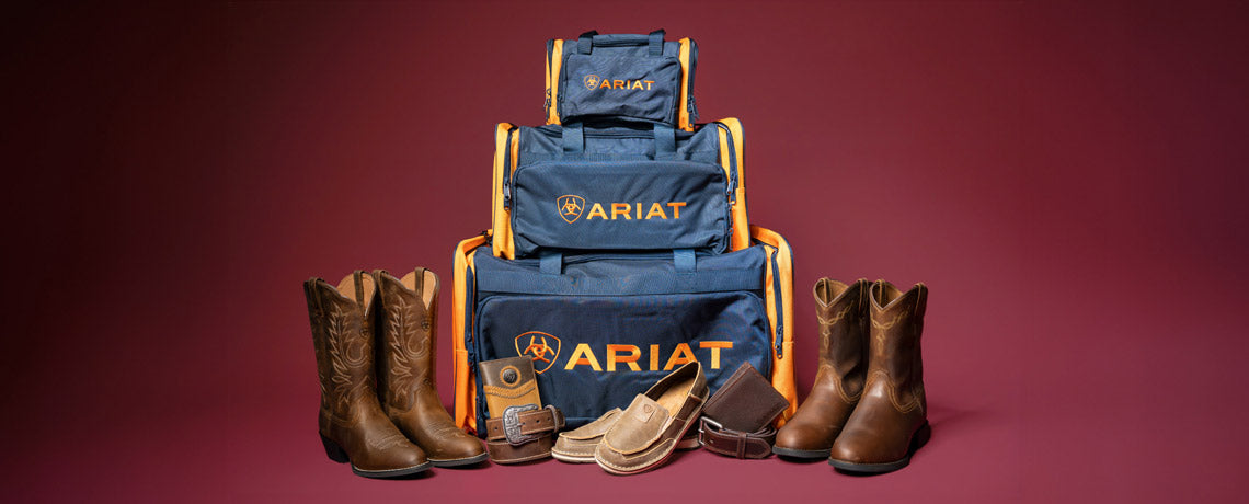 Ariat Christmas collection products - boots, bags, wallets, belts