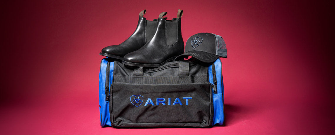 Christmas gift selection for men - Ariat products - boots, bag, cap