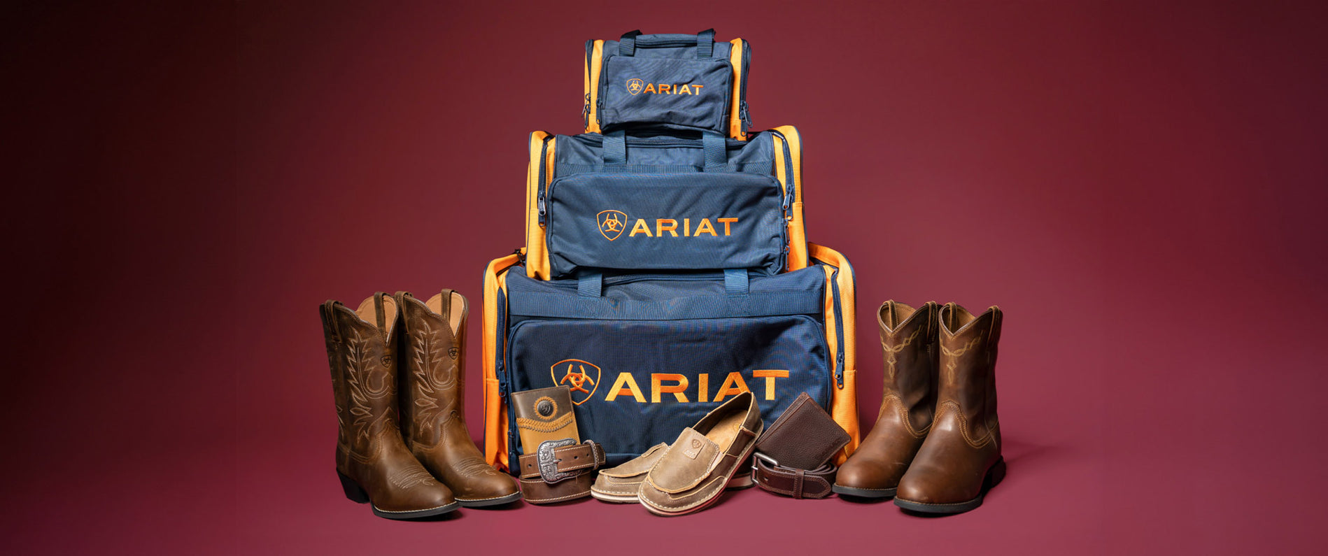 Ariat Christmas collection products - boots, bags, wallets, belts