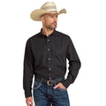 Man wearing a black shirt, blue jeans, and a straw cowboy hat on a white background