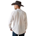 Man wearing a white shirt and brown cowboy hat on a white background