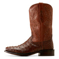Ariat Men's Bench Made Stilwell Western Boot in Bourbon Full Quill Ostrich Side