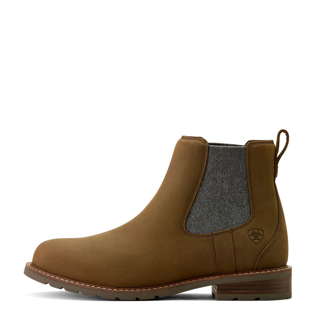 Ariat Men's Wexford Waterproof Chelsea Boot in brown leather - Side