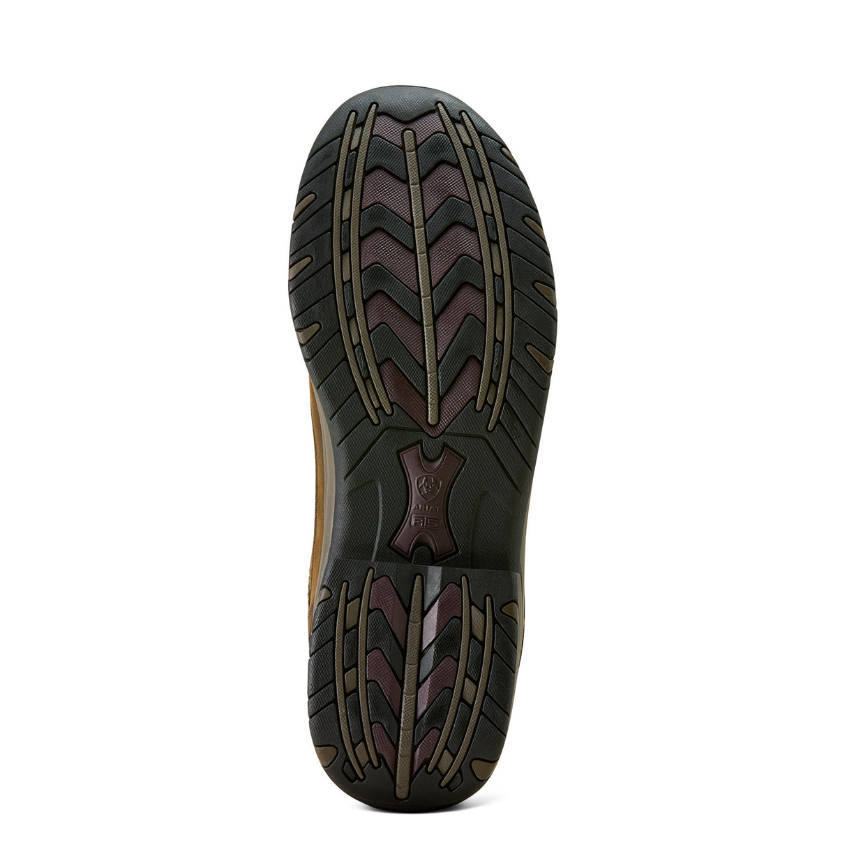 Ariat Men's Terrain Waterproof Boot in dark brown leather with camo print - Sole