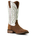 Ariat Men's Ricochet Cowboy Boot in brown and cream leather - Front