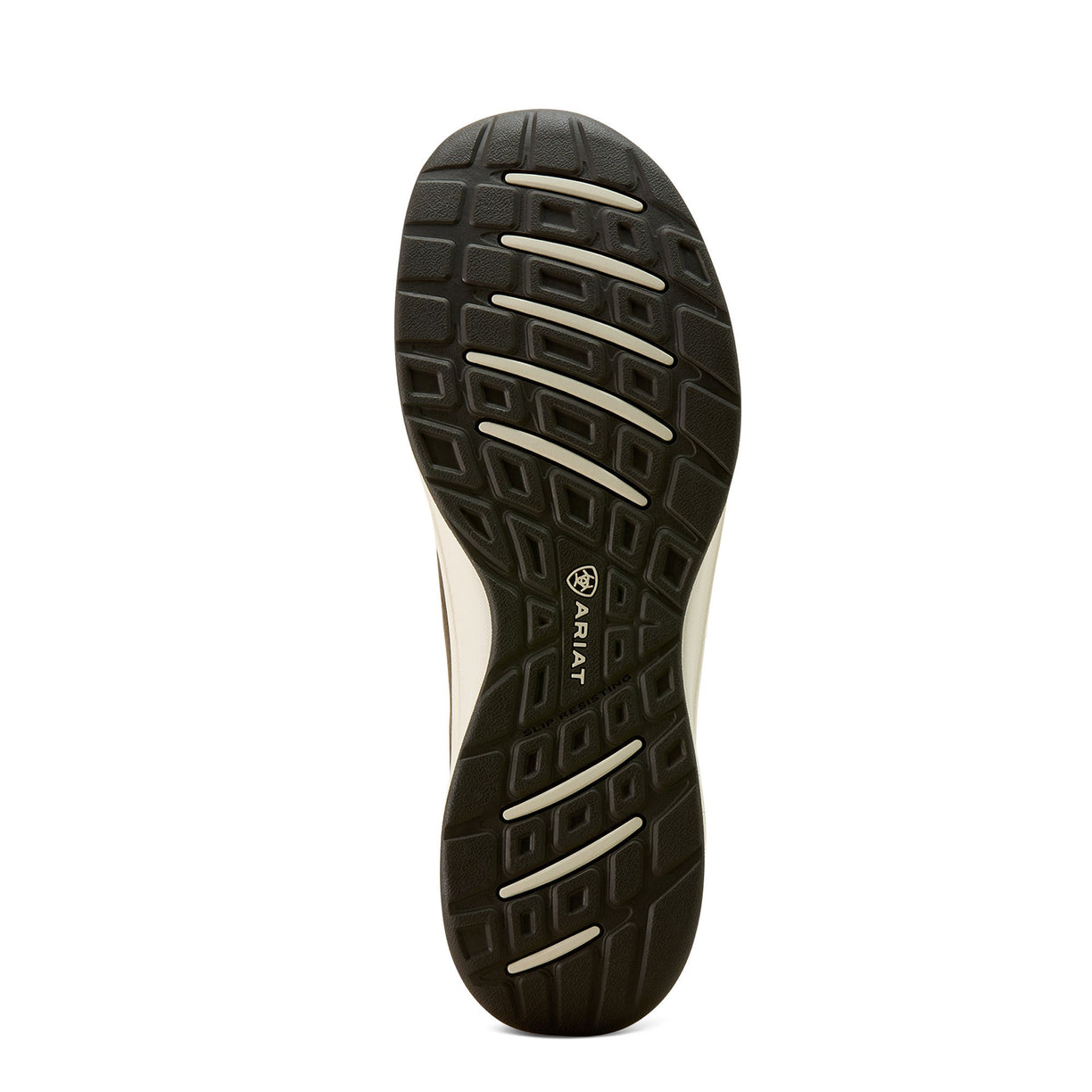 Ariat Men's Buckeye Waterproof Shoe in dark brown leather with full quill ostrich print - Sole