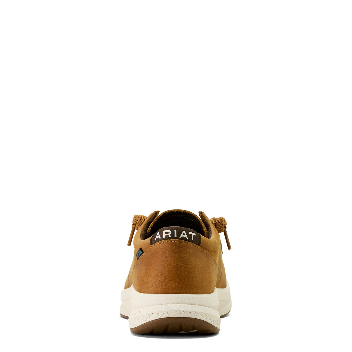 Ariat Men's Buckeye Waterproof Shoe in brown leather with embossed print - Heel