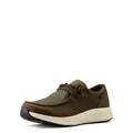 Ariat Men's Buckeye Waterproof Shoe in dark brown leather with brown lizard print - Front