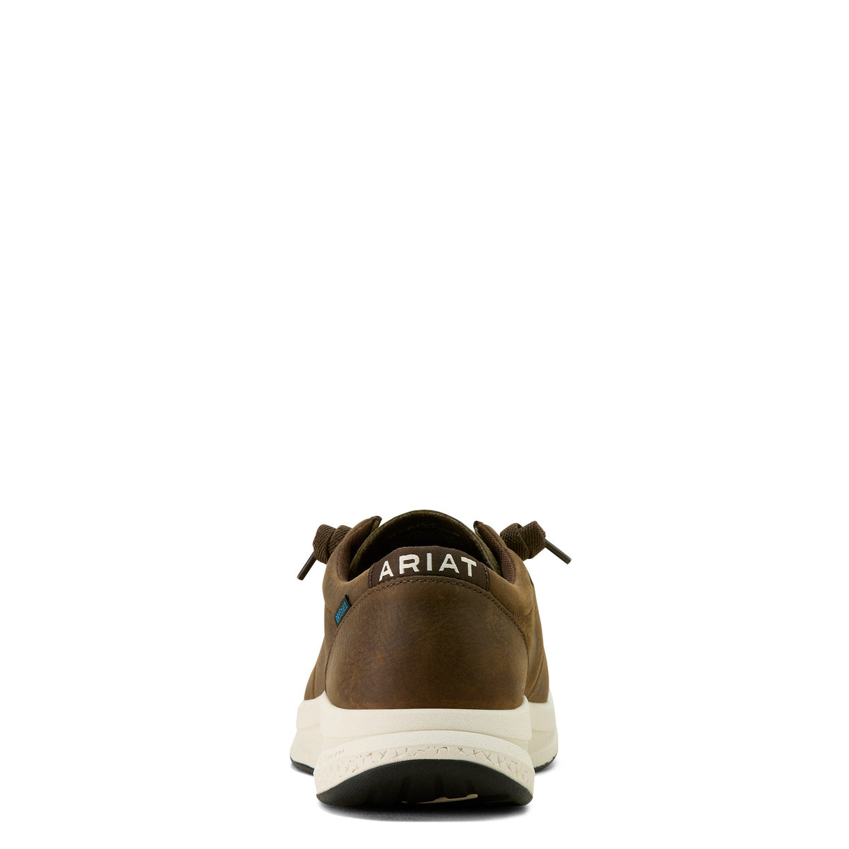 Ariat Men's Buckeye Waterproof Shoe in dark brown leather with brown lizard print - Heel