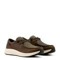 Ariat Men's Buckeye Waterproof Shoe in dark brown leather with brown lizard print - Pair