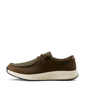 Ariat Men's Buckeye Waterproof Shoe in dark brown leather with brown lizard print - Side