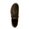 Ariat Men's Buckeye Waterproof Shoe in dark brown leather with brown lizard print - Top