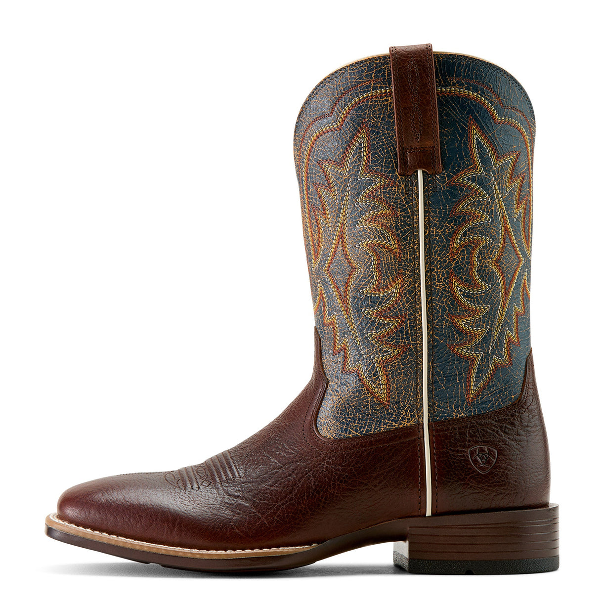 Ariat Men's Ryden Ultra Cowboy Boot in dark brown leather - Side
