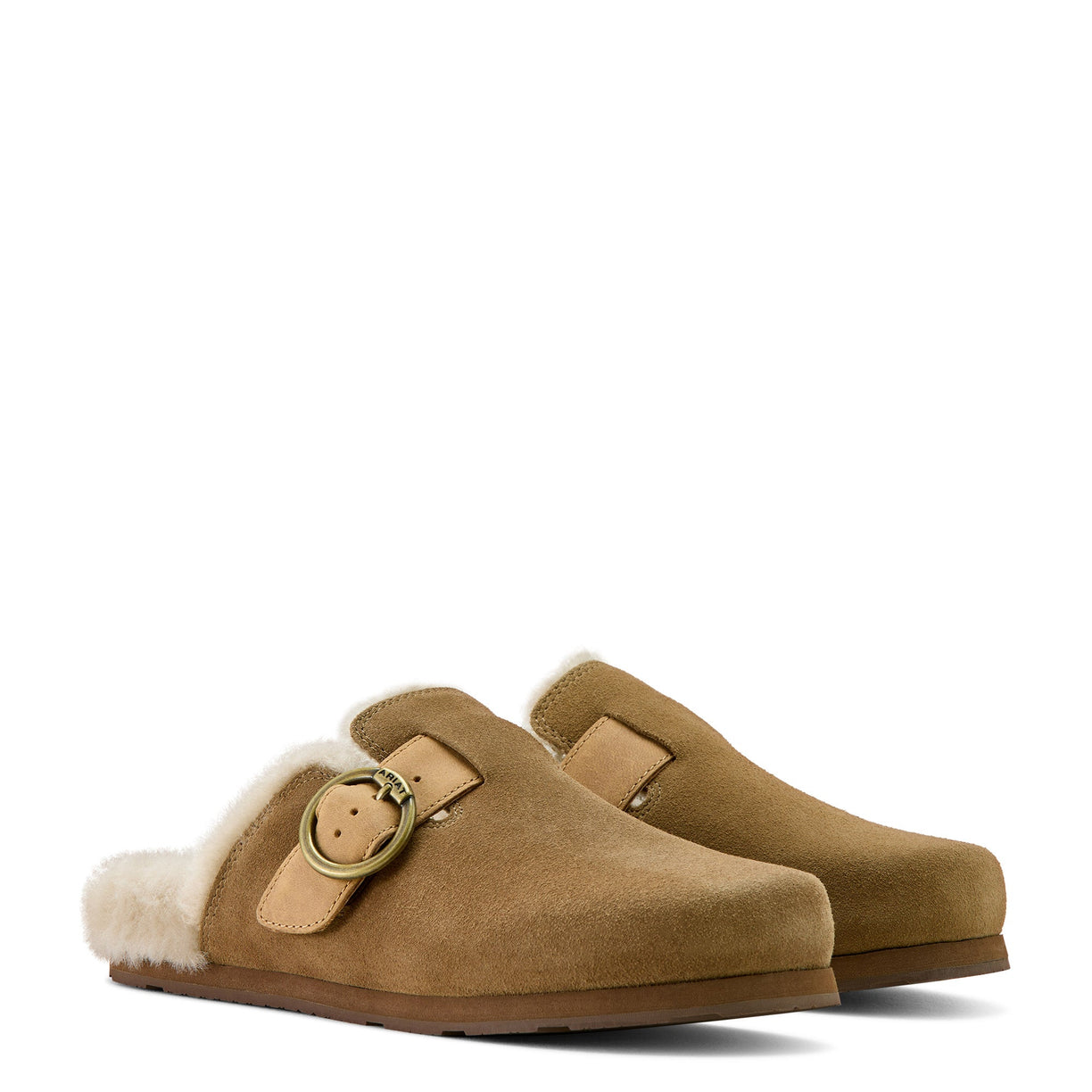Ariat Women's Country Mule Sherpa Slipper in ranch brown suede - Pair