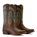 Ariat Women's Beaumont Western Boot in brown leather with gilded tiger print - Pair