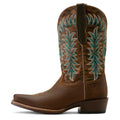 Ariat Women's Beaumont Western Boot in brown leather with gilded tiger print - Side