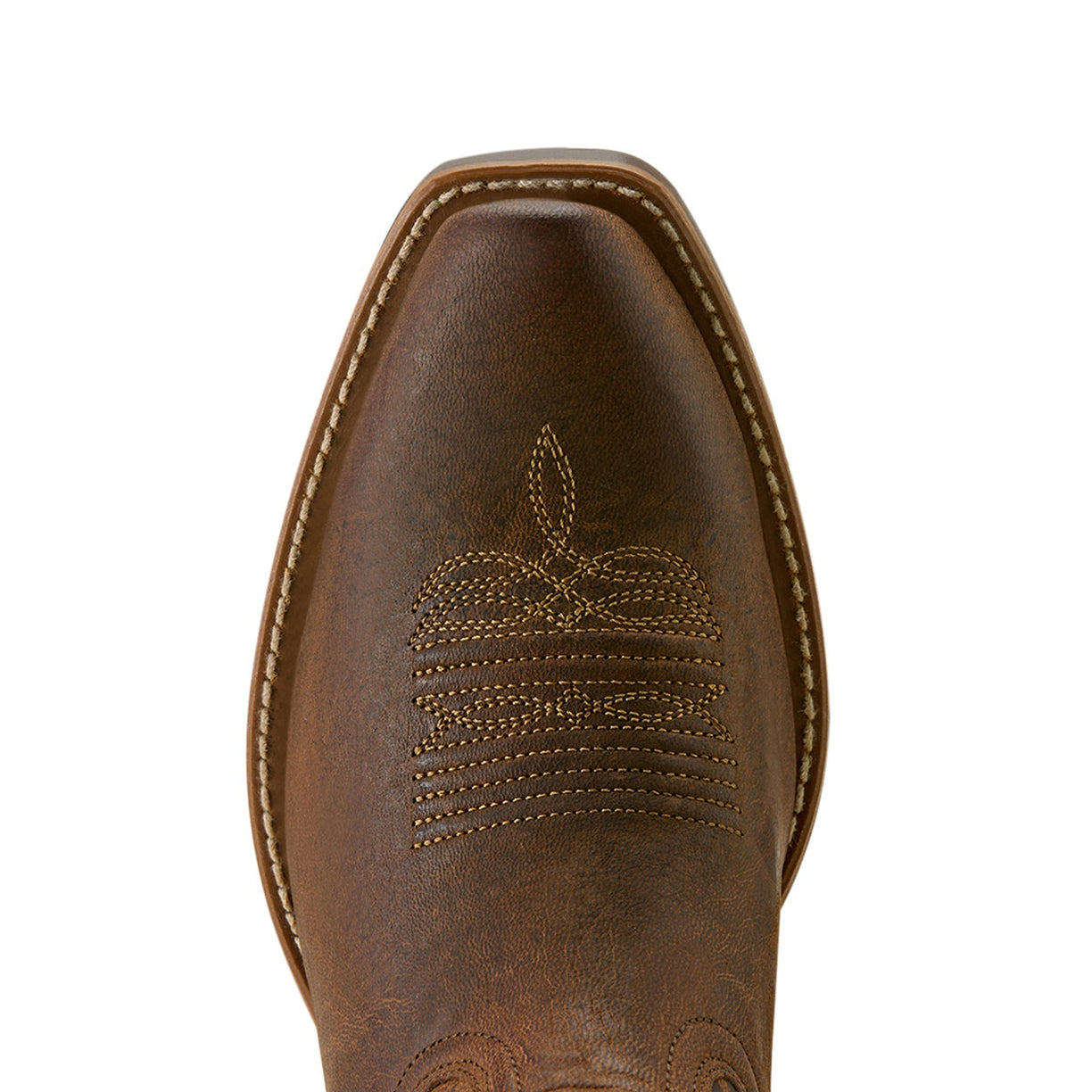 Ariat Women's Beaumont Western Boot in brown leather with gilded tiger print - Toe