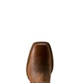 Brown leather boot sole on a white background