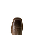 Brown leather boot sole on a white background