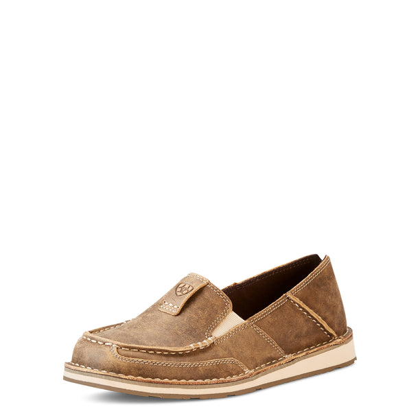 Brown leather shoe on a white background
