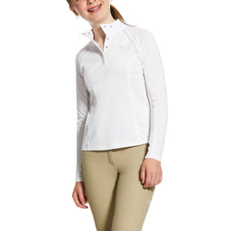 Kid's Sunstopper 2.0 1/4 Zip Baselayer Top in White 10030445 Ariat