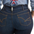 Women's R.E.A.L. Mid Rise Arrow Fit Jocelyn Boot Cut Jeans in Nashville 10036087 Ariat details plus pocket