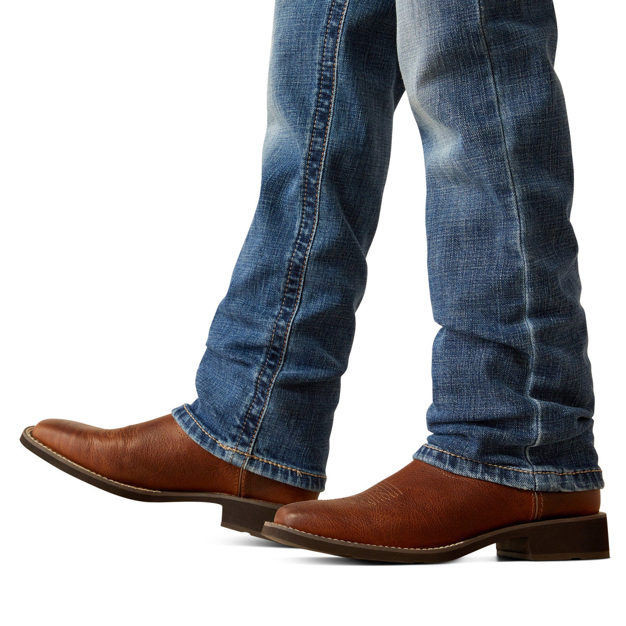 Ariat Kids' B5 Slim Bennet Straight Leg Jeans in blue denim - Detail