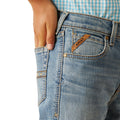 Ariat Kids B4 Relaxed Otis Boot Cut Jeans in blue denim - Pocket Detail