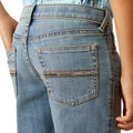 Ariat Kids B4 Relaxed Otis Boot Cut Jeans in blue denim - Detail