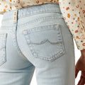 Ariat Girl's Zoe Trouser Jeans in light blue denim - Detail