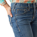 Ariat Girl's Lilla Boot Cut Jeans in blue denim - Detail