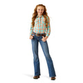Ariat Girl's Lilla Boot Cut Jeans in blue denim - Full