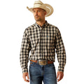 Ariat Men's Pro Series Garrett Classic Fit Shirt in beige and white pattern - Front