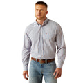 Ariat Men's Wrinkle Free Aaron Classic Fit Shirt in blue and red pattern - Front