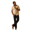 Ariat Men's Merritt Modern Fit Shirt in beige and brown pattern - Full