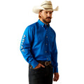 Ariat Men's Team Logo Twill Classic Fit Long-Sleeved Shirt in dark blue - Front