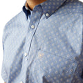 Ariat Wrinkle Free Dixon Classic Fit Shirt Mens - Blue - front detail