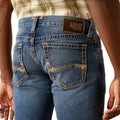 Ariat Men's M7 Slim Travis Straight Leg Jeans in blue denim - Detail