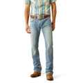 Ariat Men's M7 Slim Tustin Straight Leg Jeans in light blue denim - Front