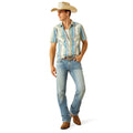 Ariat Men's M7 Slim Tustin Straight Leg Jeans in light blue denim - Full
