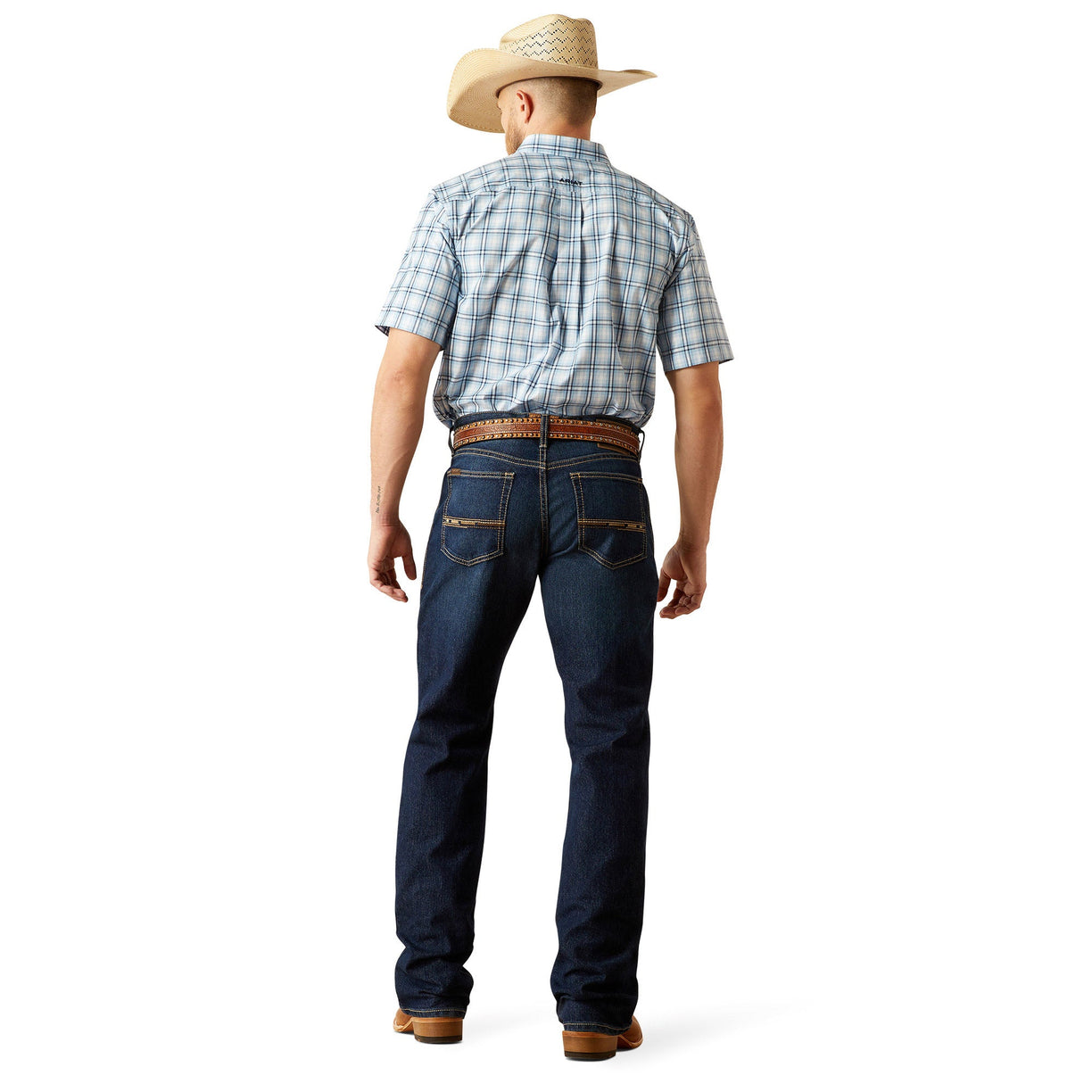 Ariat Men's M4 Relaxed Otis Boot Cut Jeans in blue denim - Full