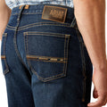 Ariat Men's M4 Relaxed Otis Boot Cut Jeans in blue denim - Detail