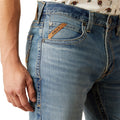 Ariat Men's M2 Traditional Relaxed Bennet Boot Cut Jeans in blue denim - Detail