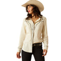 Ariat Women's Bluebell Shirt in beige with black piping - Front
