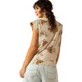 Ariat Women's Britney Tee in beige with bull rider print - Back