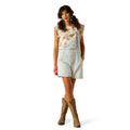Ariat Women's Britney Tee in beige with bull rider print - Full