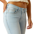 Ariat Women's Perfect Rise June Flare Jeans in light blue denim - Detail